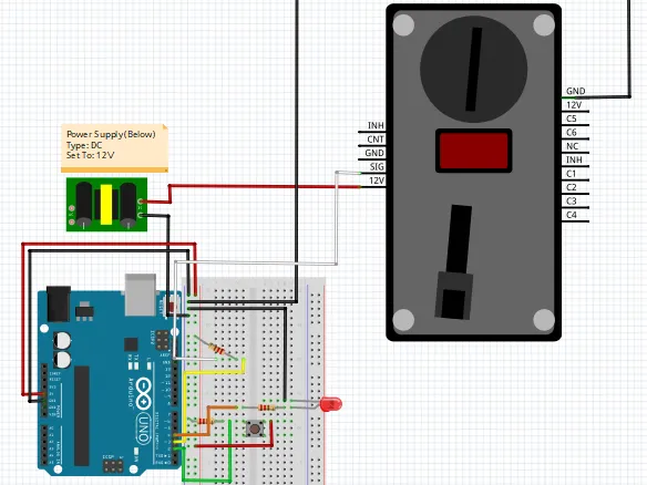 ตัวอย่างงาน Arduino และ coin sensor สำหรับเครื่อง vending machine