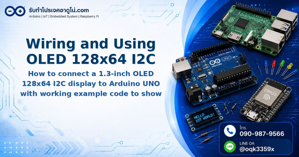 Wiring and Using OLED 128x64 I2C Display with Arduino