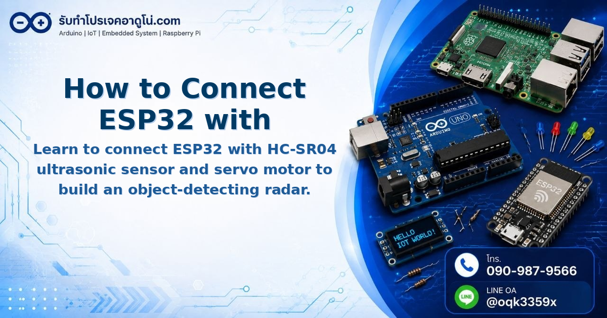 How to Connect ESP32 with HC-SR04 and Servo for Radar Project