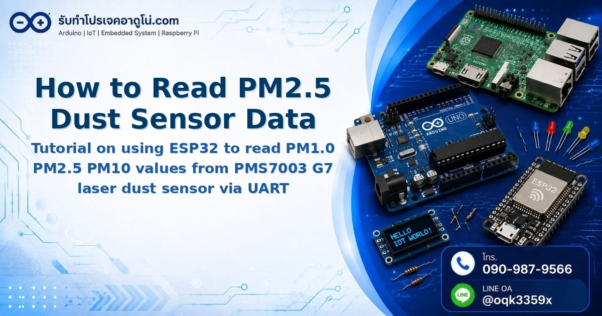 How to Read PM2.5 Dust Sensor Data with ESP32 and PMS7003 via UART