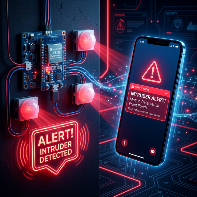 10 Free Mobile Intruder Alert Projects with Arduino/ESP32 (With Budgets)